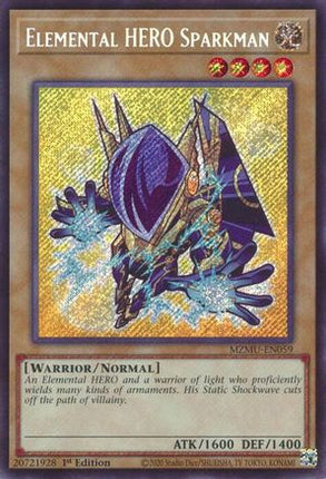 Elemental HERO Sparkman [MZMU-EN059] Secret Rare 1st Edition