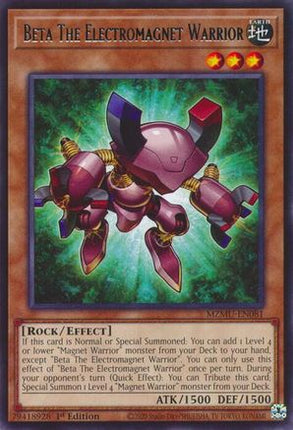 Beta The Electromagnet Warrior [MZMU-EN081] Rare 1st Edition