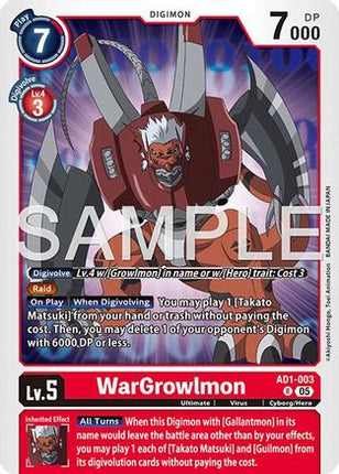 WarGrowlmon - AD1-003 [AD1-003] [Advanced Booster Digimon Generation] Foil