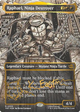 Raphael, Ninja Destroyer (Borderless) (Gold-Stamped Signature) [Teenage Mutant Ninja Turtles] Foil