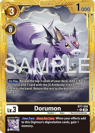 Dorumon (Gold Border) [BT7-056] [Advanced Booster Digimon Generation] Foil