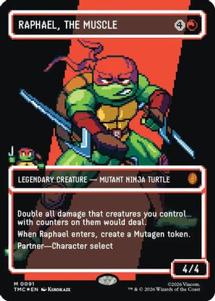 Raphael, the Muscle (0091) (Borderless) (Surge Foil) [Commander: Teenage Mutant Ninja Turtles] Foil