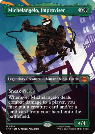 Michelangelo, Improviser (Borderless) [Teenage Mutant Ninja Turtles] Foil