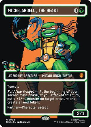 Michelangelo, the Heart (0093) (Borderless) [Commander: Teenage Mutant Ninja Turtles] Foil