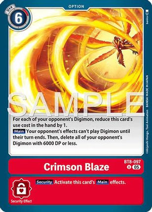 Crimson Blaze (Reprint) [BT8-097] [Advanced Booster Digimon Generation] Foil