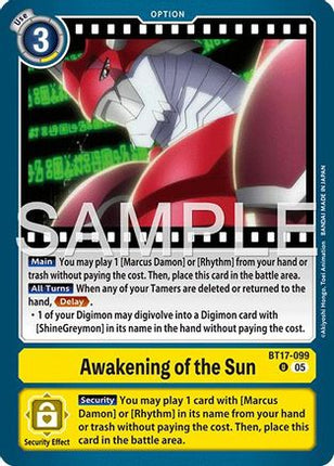 Awakening of the Sun (Foil Reprint) [BT17-099] [Advanced Booster Digimon Generation] Foil