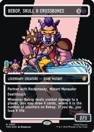 Bebop, Skull & Crossbones (Borderless) (Surge Foil) [Commander: Teenage Mutant Ninja Turtles] Foil