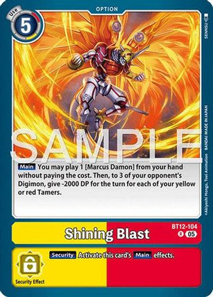 Shining Blast (Reprint) [BT12-104] [Advanced Booster Digimon Generation] Foil