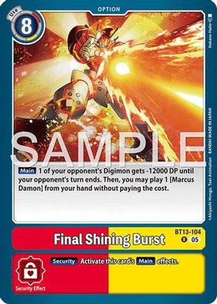 Final Shining Burst (Reprint) [BT13-104] [Advanced Booster Digimon Generation] Foil