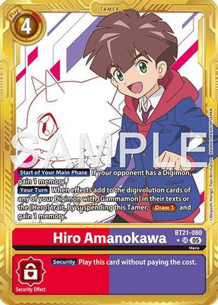 Hiro Amanokawa (Gold Border) [BT21-080] [Advanced Booster Digimon Generation] Foil