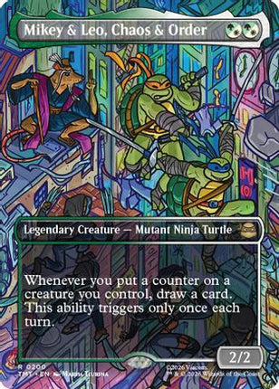 Mikey & Leo, Chaos & Order (Borderless) [Teenage Mutant Ninja Turtles] Foil