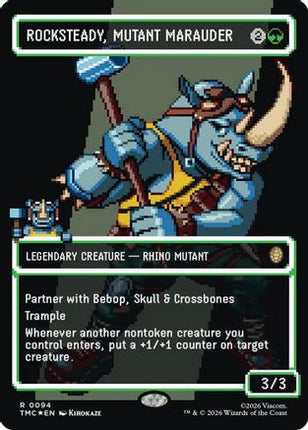 Rocksteady, Mutant Marauder (Borderless) (Surge Foil) [Commander: Teenage Mutant Ninja Turtles] Foil