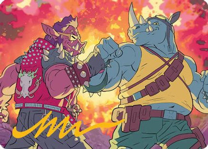 Bebop & Rocksteady Art Card (Gold-Stamped Signature) [Art Series: Teenage Mutant Ninja Turtles]