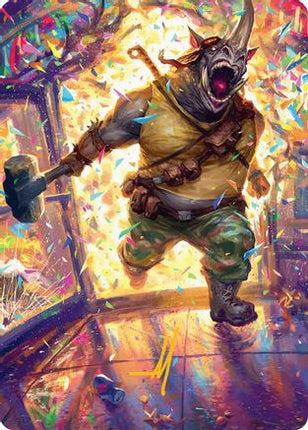 Rocksteady, Rowdy Rhino Art Card (Gold-Stamped Signature) [Art Series: Teenage Mutant Ninja Turtles]