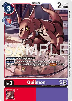 Guilmon (Foil Reprint) [EX4-006] [Advanced Booster Digimon Generation] Foil
