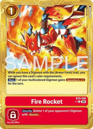 Fire Rocket (Gold Border) [BT8-095] [Advanced Booster Digimon Generation] Foil