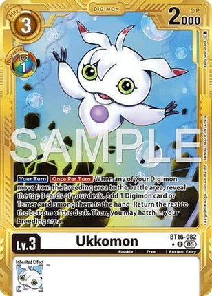 Ukkomon (Gold Border) [BT16-082] [Advanced Booster Digimon Generation] Foil