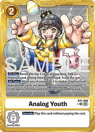 Analog Youth (Gold Border) [EX1-066] [Advanced Booster Digimon Generation] Foil