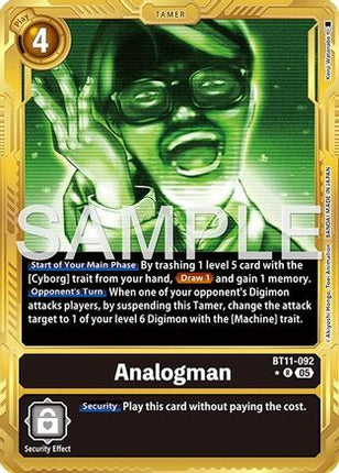 Analogman (Gold Border) [BT11-092] [Advanced Booster Digimon Generation] Foil
