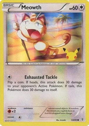 Meowth - 53/83 (20th Anniversary) [Miscellaneous Cards & Products] Holofoil