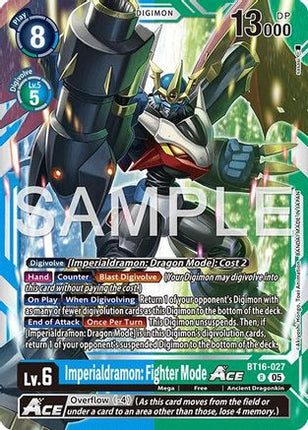 Imperialdramon: Fighter Mode ACE - BT16-027 (Reprint) [BT16-027] [Advanced Booster Digimon Generation] Foil