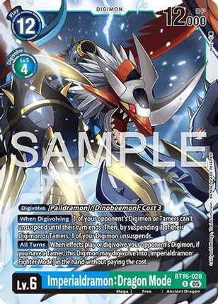 Imperialdramon: Dragon Mode - BT16-028 (Reprint) [BT16-028] [Advanced Booster Digimon Generation] Foil