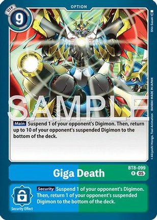 Giga Death (Reprint) [BT8-099] [Advanced Booster Digimon Generation] Foil