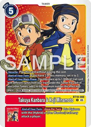 Takuya Kanbara & Koji Minamoto (Reprint) [BT18-088] [Advanced Booster Digimon Generation] Foil