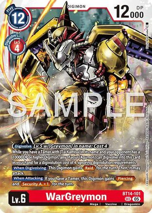 WarGreymon - BT14-101 (Reprint) [BT14-101] [Advanced Booster Digimon Generation] Foil