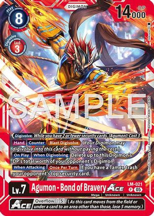 Agumon - Bond of Bravery ACE (Reprint) [LM-021] [Advanced Booster Digimon Generation] Foil