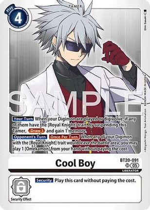 Cool Boy - BT20-091 (Reprint) [BT20-091] [Advanced Booster Digimon Generation] Foil