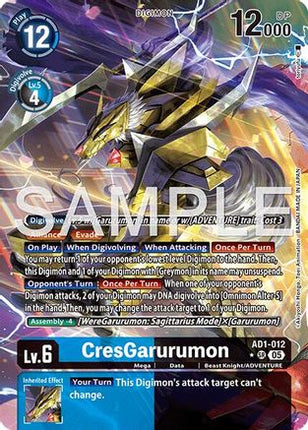 CresGarurumon (Alternate Art) [AD1-012] [Advanced Booster Digimon Generation] Foil