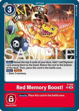Red Memory Boost! (Reprint) [P-035] [Advanced Booster Digimon Generation] Foil