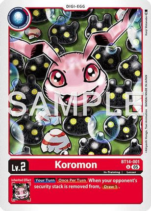 Koromon - BT14-001 (Reprint) [BT14-001] [Advanced Booster Digimon Generation] Foil