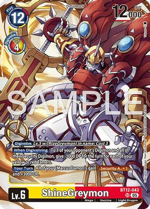 ShineGreymon - BT12-043 (Reprint) [BT12-043] [Advanced Booster Digimon Generation] Foil