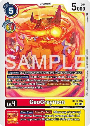 Geogreymon - BT13-012 (Reprint) [BT13-012] [Advanced Booster Digimon Generation] Foil