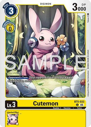 Cutemon (Reprint) [BT5-033] [Advanced Booster Digimon Generation] Foil