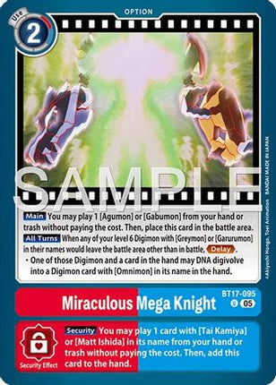 Miraculous Mega Knight (Reprint) [BT17-095] [Advanced Booster Digimon Generation] Foil