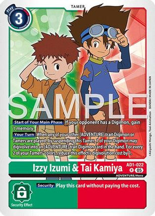 Izzy Izumi & Tai Kamiya [AD1-022] [Advanced Booster Digimon Generation] Foil