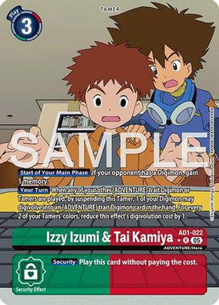 Izzy Izumi & Tai Kamiya (Alternate Art) [AD1-022] [Advanced Booster Digimon Generation] Foil