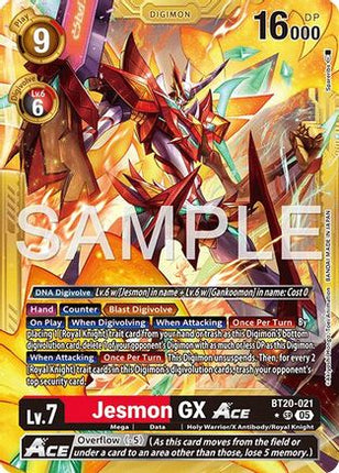 Jesmon GX ACE (Gold Border) [BT20-021] [Advanced Booster Digimon Generation] Foil