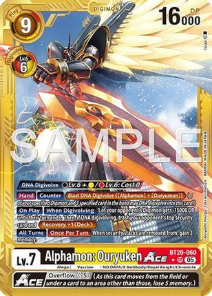 Alphamon: Ouryuken ACE (Gold Border) [BT20-060] [Advanced Booster Digimon Generation] Foil