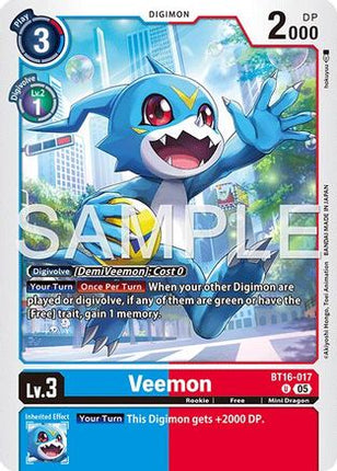 Veemon - BT16-017 (Reprint) [BT16-017] [Advanced Booster Digimon Generation] Foil