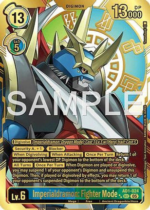 Imperialdramon: Fighter Mode - AD1-024 (Rare Pull) [AD1-024] [Advanced Booster Digimon Generation] Foil