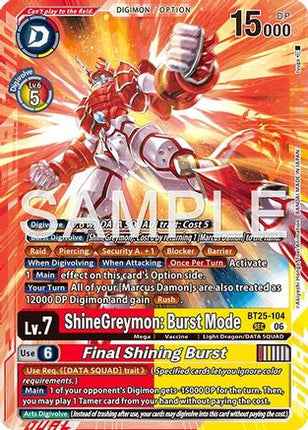 ShineGreymon: Burst Mode // Final Shining Burst [BT25-104] [Dual Revolution] Foil