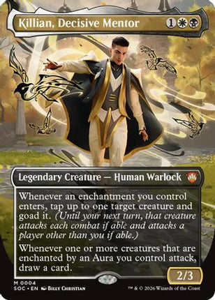 Killian, Decisive Mentor (Borderless) [Commander: Secrets of Strixhaven] Foil