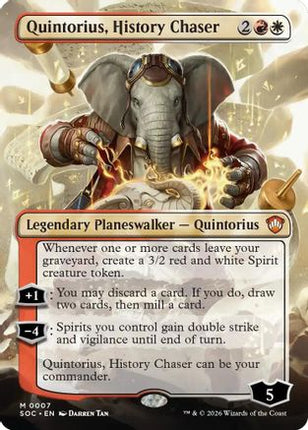 Quintorius, History Chaser (Borderless) [Commander: Secrets of Strixhaven] Foil
