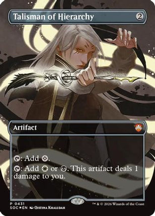 Talisman of Hierarchy (Borderless) [Commander: Secrets of Strixhaven] Foil