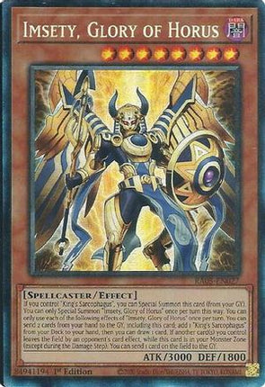 Imsety, Glory of Horus  [RA05-EN027] Collector's Rare 1st Edition