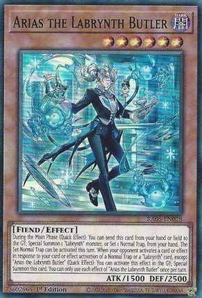 Arias the Labrynth Butler [RA05-EN028] Super Rare 1st Edition